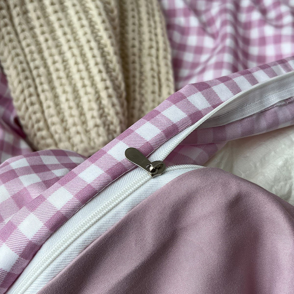 Dusty Purple Gingham Bedding Set
