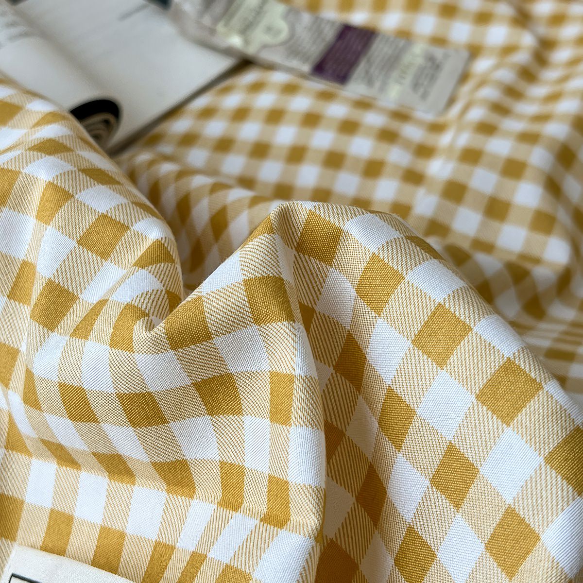 Golden Yellow Gingham Bedding Set