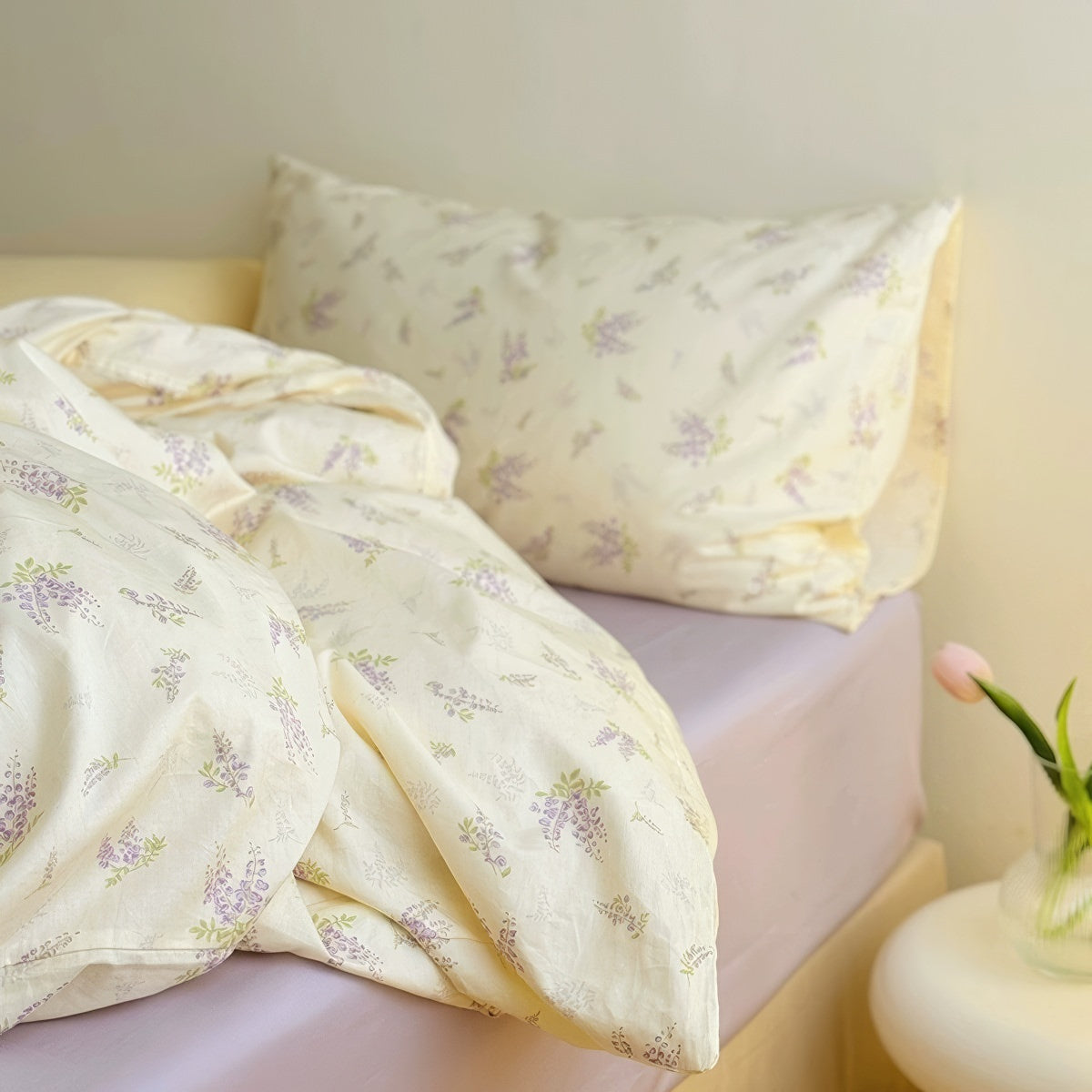 Lavender Bloom Floral Cotton Bedding Set
