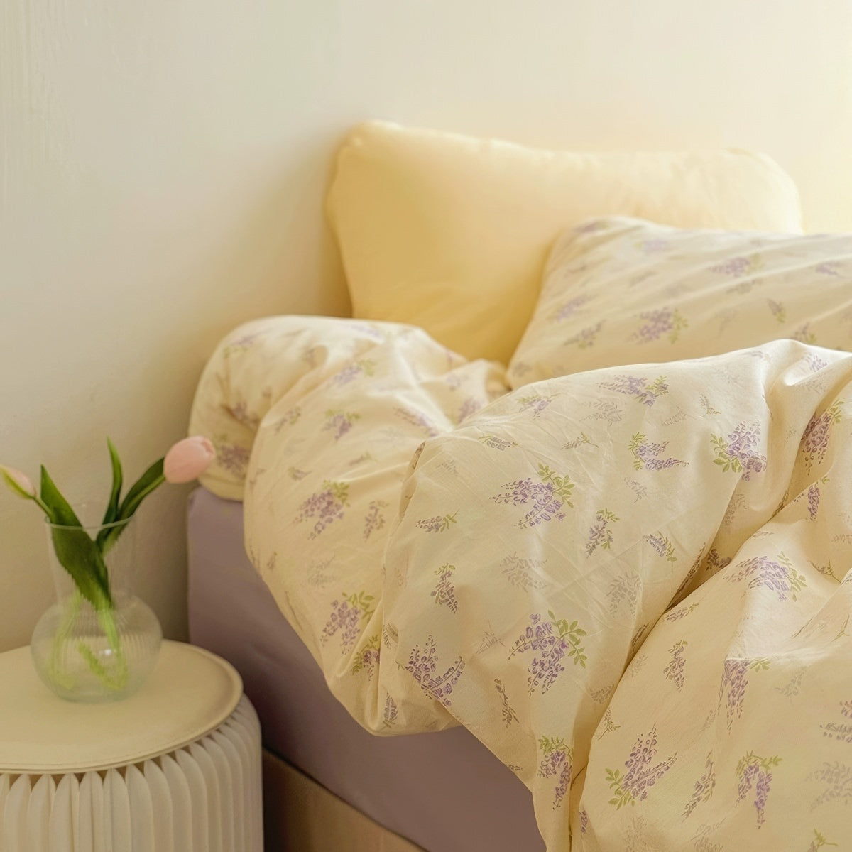 Lavender Bloom Floral Cotton Bedding Set