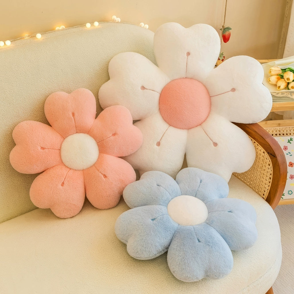 Plush Flower Throw Pillow