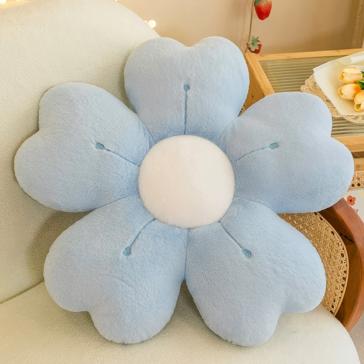 Plush Flower Throw Pillow