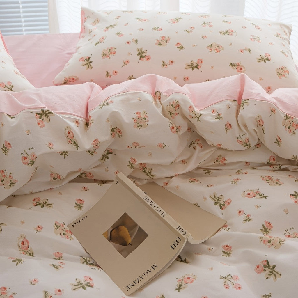 Spring Roses Pale Pink Bedding Set