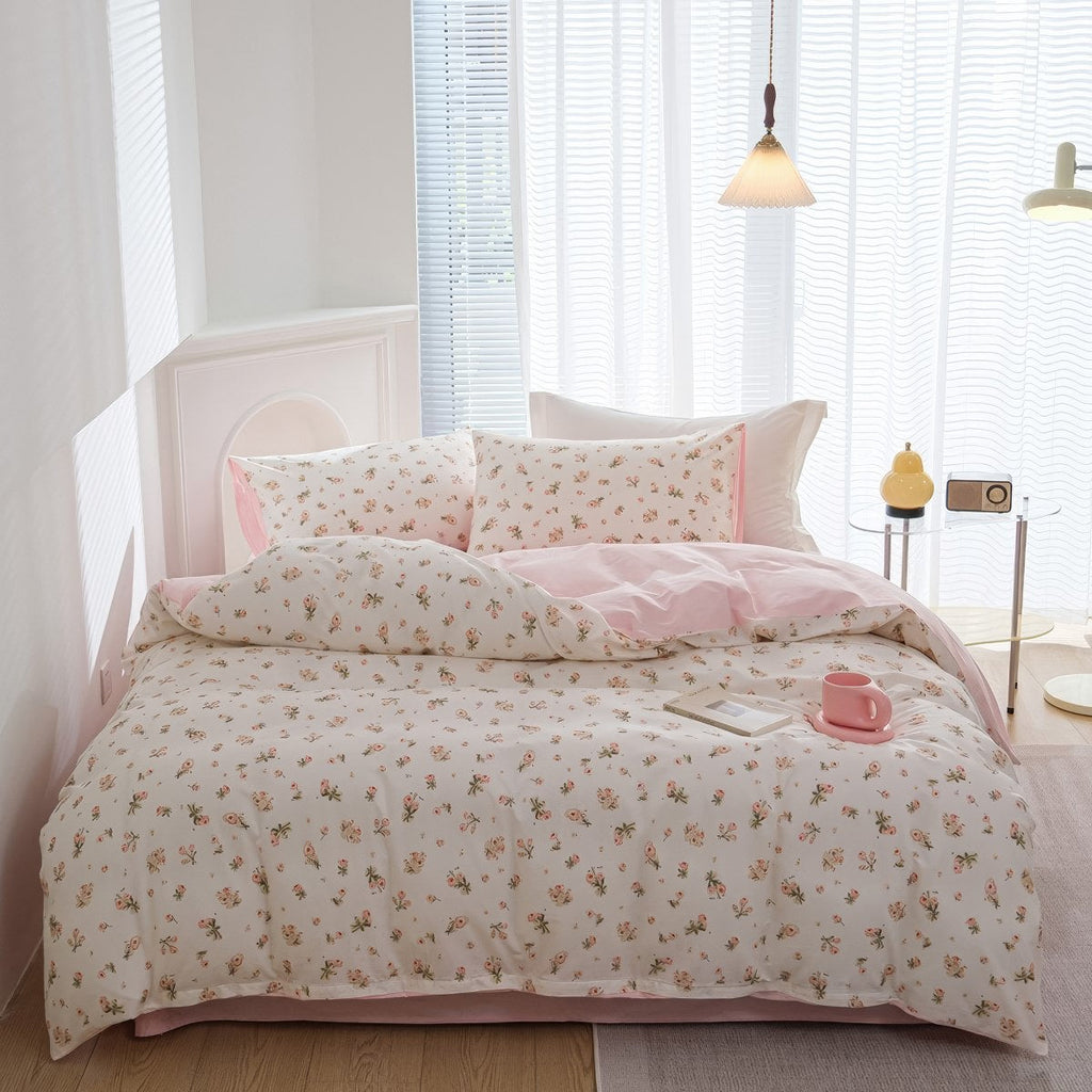 Spring Roses Pale Pink Bedding Set