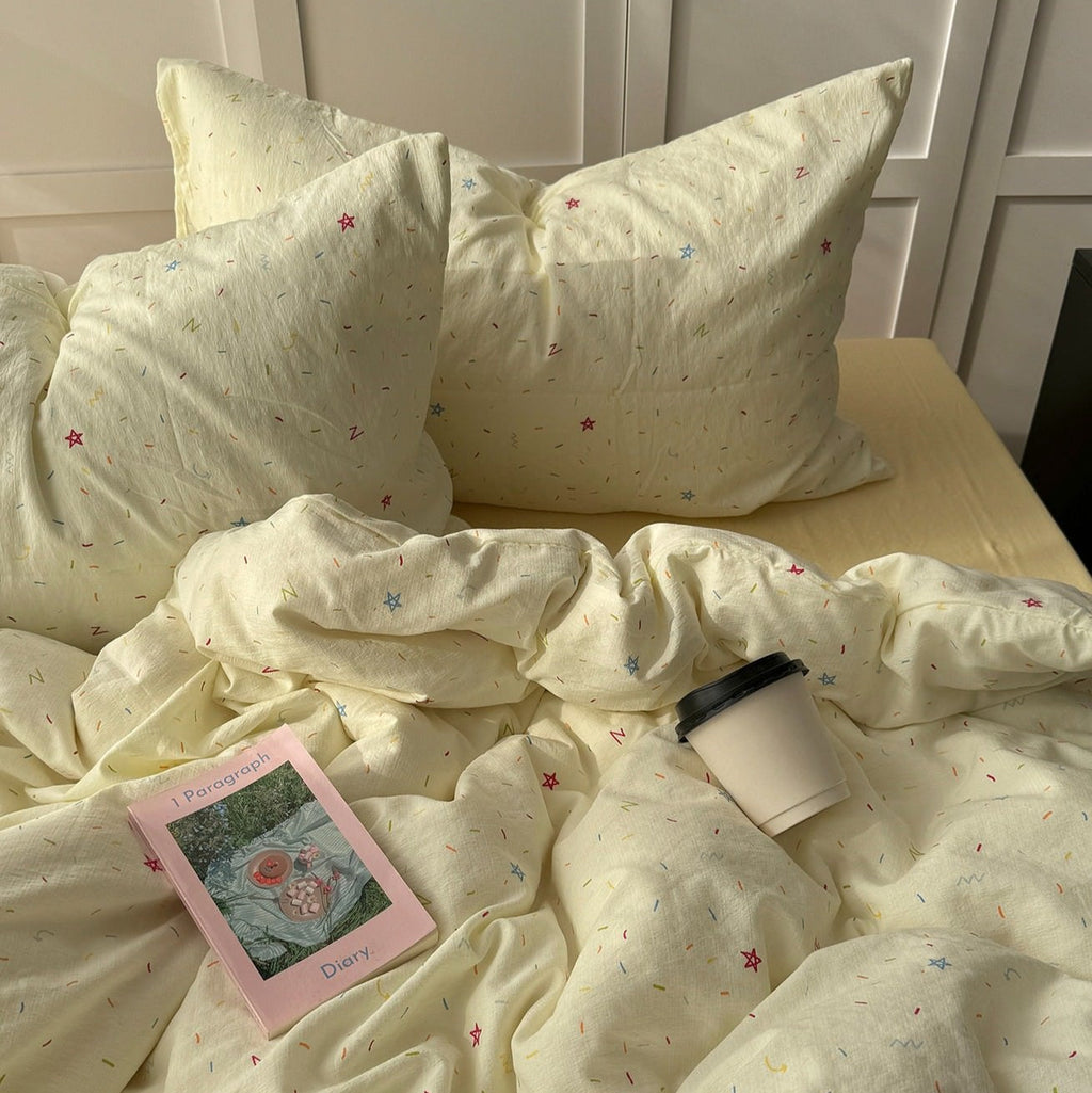 Colorful Sprinkles Creamy Pastel Bedding Set